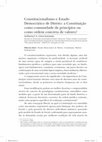 Research paper thumbnail of Constitucionalismo e Estado Democrático de Direito: a Constituição como comunidade de princípios ou como ordem concreta de valores?