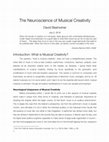 Research paper thumbnail of The Neuroscience of Musical Creativity (author's copy)