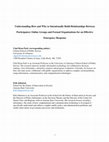 Research paper thumbnail of Intentionally building relationships between participatory online groups and formal organizations for an effective emergency response