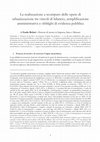 Research paper thumbnail of La realizzazione a scomputo delle opere di urbanizzazione tra vincoli di bilancio, semplificazione amministrativa e obblighi di evidenza pubblica