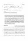 Research paper thumbnail of Batterbury S.P.J. 2019. Affirmative and engaged political ecology: practical applications and participatory development actions. Nordia Geographical Publications 47(5): 111-131