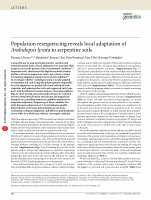 Research paper thumbnail of Population resequencing reveals local adaptation of Arabidopsis lyrata to serpentine soils