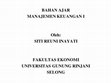 Research paper thumbnail of BAHAN AJAR MANAJEMEN KEUANGAN I