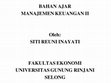 Research paper thumbnail of BAHAN AJAR MANAJEMEN KEUANGAN II