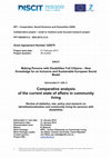 Research paper thumbnail of Comparative analysis of the current state of affairs in community living   Review of statistics, law, policy and research on deinstitutionalisation and community living for persons with disabilities