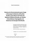 Research paper thumbnail of Sistema de Gerenciamento para Carga e Descarga de Baterias (Chumbo- Ácido) e para Busca do Ponto de Máxima Potência Gerada em Painéis Fotovoltaicos Empregados em Sistemas de Geração Distribuída