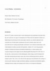 Research paper thumbnail of Current Thinking - An Introduction