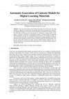 Research paper thumbnail of Automatic Generation of Contents Models for Digital Learning Materials