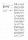 Research paper thumbnail of Najati Sidqi, "I Went To Defend Jerusalem in Cordoba: Memoirs of a Palestinian Communist in the Spanish International Brigades"