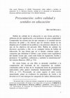 Research paper thumbnail of Sobre calidad y sentidos en educación.