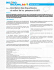 Research paper thumbnail of HOJA DE DATOS PANEL 2 - ABORDANDO LAS DISPARIDADES DE SALUD DE LAS PERSONAS LGBTI - DIALOGO NACIONAL LGBTI - REPUBLICA DOMINICANA, 7 y 8 DE MAYO DE  2019