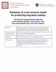 Research paper thumbnail of Validation of a non-invasive model for predicting long bone loading