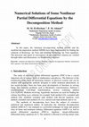 Research paper thumbnail of Numerical Solutions of Some Nonlinear Partial Differential Equations by the Decomposition Method