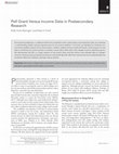 Research paper thumbnail of Pell Grant Versus Income Data in Postsecondary Research