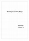 Research paper thumbnail of Managing and Leading Change