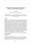 Research paper thumbnail of Exploring the Discursive Construction of Rape in Morocco: A Critical Discourse Analysis