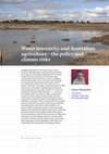 Research paper thumbnail of Water insecurity and Australian agriculture -the policy and climate risks