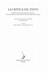 Research paper thumbnail of Problemi di localizzazione dei testi e dei testimoni, in «La critica del testo. Problemi di metodo ed esperienze di lavoro. Trent’anni dopo, in vista del Settecentenario della morte di Dante», Atti del Convegno internazionale di Roma (23-26 ottobre 2017), Roma, Salerno Ed., 2019, pp. 327-354