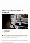 Research paper thumbnail of Uber: ¿Es posible modernizar sin precarizar?