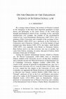 Research paper thumbnail of ON THE ORIGINS OF THE UKRAINIAN SCIENCE OF INTERNATIONAL LAW