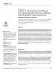 Research paper thumbnail of Imagine All The Synchrony: The effects of actual and imagined synchronous walking on attitudes towards marginalised groups