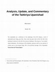 Research paper thumbnail of Analysis and Update of the  Taittiriya Upanishad