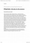 Research paper thumbnail of "Eccola, la vita umana". I romanzi di Philip Roth