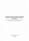 Research paper thumbnail of Specificities of Corporate Governance and Financial Regulation of Companies under the Challenges of Sustainability