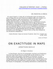 Research paper thumbnail of On Exactitude In Maps