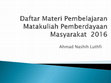 Research paper thumbnail of Daftar Materi Pembelajaran Matakuliah Pemberdayaan Masyarakat