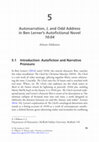 Research paper thumbnail of Gibbons, A. (2018) 'Autonarration, 'I', and odd address in Ben Lerner's Autofictional Novel 10:04', in Gibbons, A. and Macrae, A. (eds) Pronouns in Literature: Positions and Perspectives in Language, Basingstoke: Palgrave Macmillan, pp.75-96.