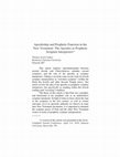 Research paper thumbnail of Apostleship and Prophetic Function in the New Testament: The Apostles as Prophetic Scripture Interpreters