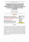 Research paper thumbnail of COMMUNICATION IN CORPORATE GOVERNANCE BEHAVIORAL AND DISTORTION: A COGNITIVE APPROACH TO THE MANAGEMENT OF THE COMPANY under a Creative Commons Attribution 4.0 International License (CC BY 4.0). https://creativecommons.org/licenses/by/4.0