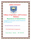 Research paper thumbnail of Assignment of Draught Animals Production and Management Second Semesters, second years Frist Individual Assignments Name Bonsa Kusha RU 3222\10