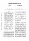 Research paper thumbnail of Long-length Legal Document Classification