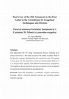 Research paper thumbnail of Paul's Use of the Old Testament in the First Letter to the Corinthians (I): Exegetical Techniques and Devices