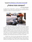 Research paper thumbnail of ¿Pobres hubo siempre?