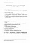 Research paper thumbnail of PROGRAMA DE EXAMEN PENTRU DISCIPLINA ECONOMIE