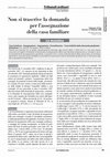 Research paper thumbnail of Non si trascrive la domanda per l’assegnazione della casa familiare