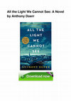 Research paper thumbnail of All the Light We Cannot See: A Novel by Anthony Doerr