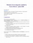 Research paper thumbnail of Métodos de investigación cualitativa Curso febrero -junio 2020