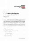 Research paper thumbnail of I FATTORI DI VERITÀ