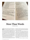 Research paper thumbnail of More Than Words: On Liturgy and Liturgical Revision