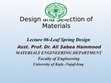 Research paper thumbnail of MAE- 4th Year - Design & Selection of Materials- Lecture 06: Leaf spring (2019-2020)