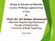 Research paper thumbnail of MAE- 4th Year - Design & Selection of Materials- Lecture 10: Design against Creep (2019-2020)