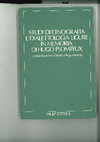 Research paper thumbnail of (con Diego Moreno) (cura di) Studi di etnografia e dialettologia ligure in memoria di Hugo Plomteux. Genova, Sagep Editrice, 1983, pp. 308. [Esaurito presso l'Editore] [ISBN 88-7058-082-2]