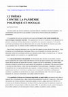 Research paper thumbnail of 12 THÈSES CONTRE LA PANDÉMIE POLITIQUE ET SOCIALE par Michele Nobile