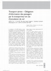 Research paper thumbnail of “Obligation d'information des passagers par le transporteur en cas d'annulation de vol”, Revue des affaires européennes – Legal European Affairs, 2017, n° 2, pp. 379-383