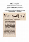 Research paper thumbnail of Mam swój styl - wywiad z Krzysztofem Pendereckim [I have my own style - an Interview with Krzysztof Penderecki]