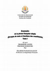 Research paper thumbnail of Grammaire de la phrase française simple  (Groupes de mots et fonctions des constituants)